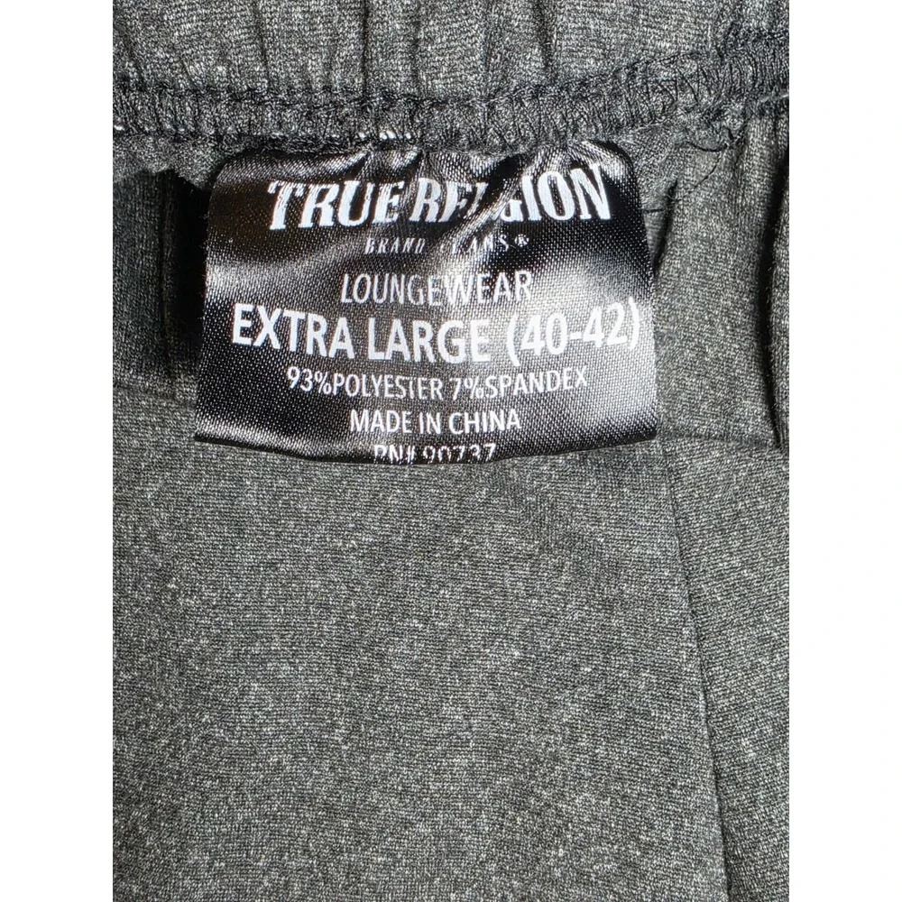 True Religion Mens Loungewear Shorts Charcoal Gray Horseshoe Logo XL 40-42